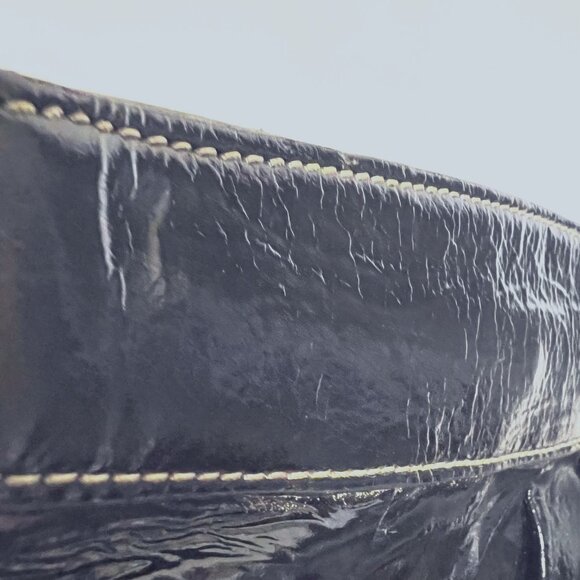 Fossil Black Leather Y2K Clutch Metal Frame Snap Shut Purse-Casual-Dinning - Picture 3 of 12